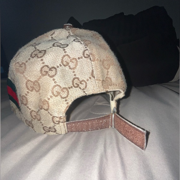Gucci GG Monogram Canvas Baseball Hat With Web & Adjustable Velcro Strap - Picture 12 of 12